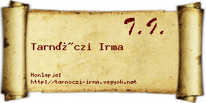 Tarnóczi Irma névjegykártya