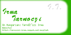 irma tarnoczi business card